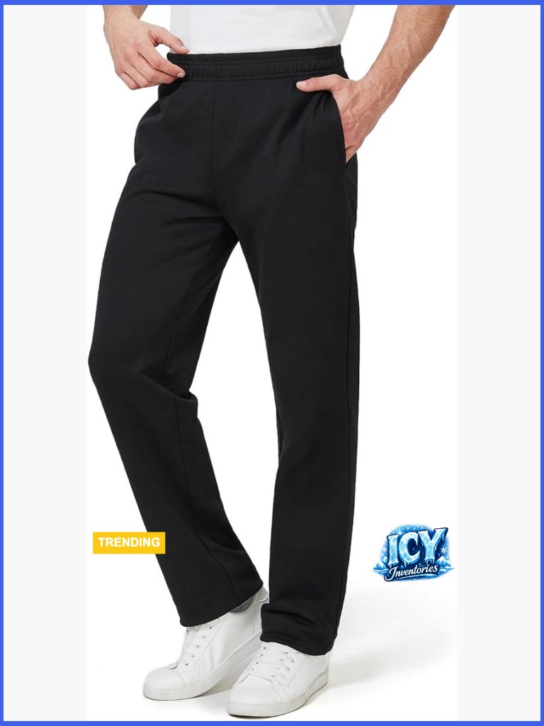 Extra Long Sweatpants With Pockets Open Bottom Joggers For Tall Men